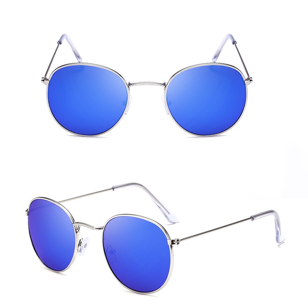 Gafas de sol redondas Retro Para hombre y mujer, lentes coloridas con montura de Metal, redondas, doradas, Anti-UV400, 1 ud.