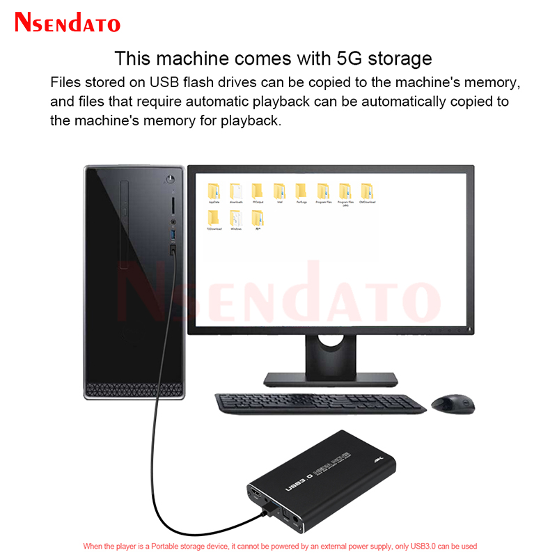 USB3.0 USB 2.5" SATA 4K Odtwarzacz multimedialny z dyskiem twardym USB HDD SD MKV H.265 AV TV AVI RMVB WMV pełny HD multimedia Odtwarzacz multimedialny 4k