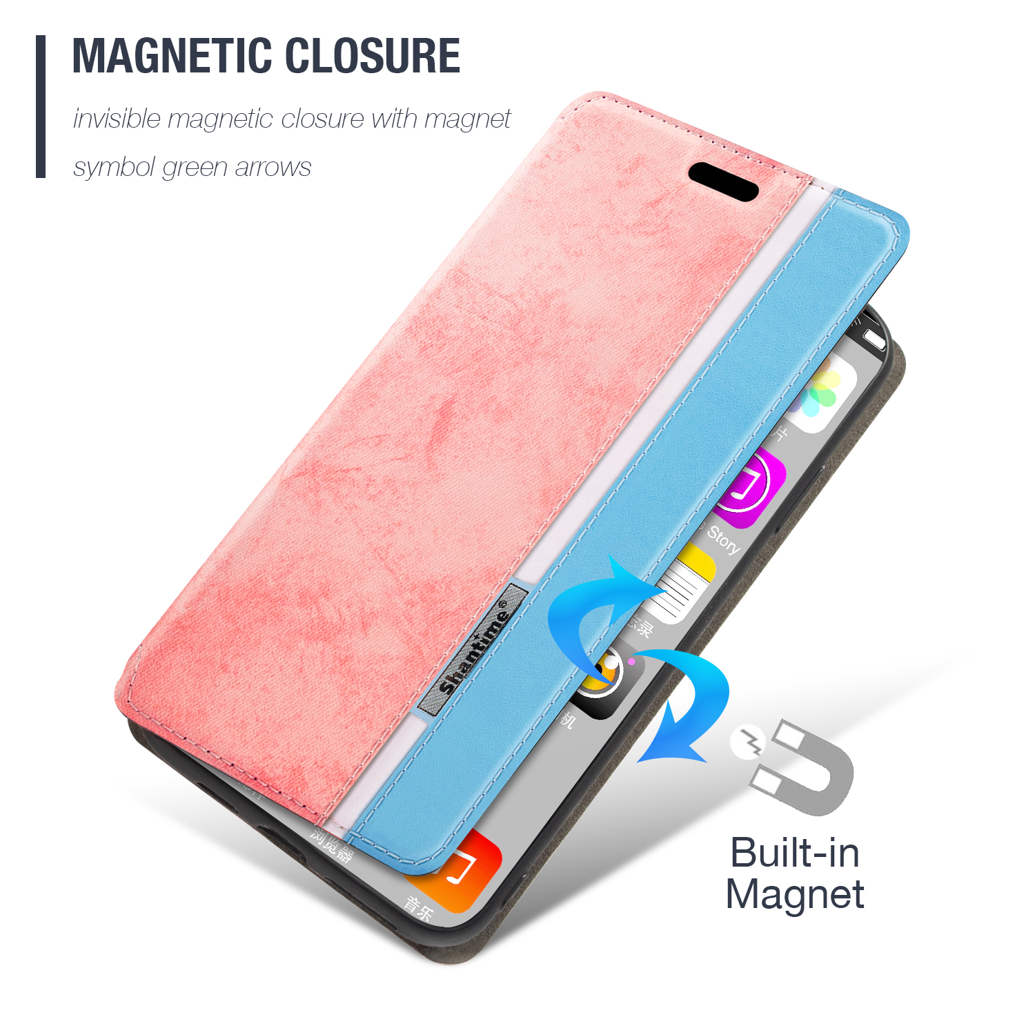 Per Oukitel F150 B2021 custodia moda Multicolor chiusura magnetica custodia in pelle Flip Cover con portacarte per Oukitel Bison 2021: Oukitel F150 B2021 / Pink