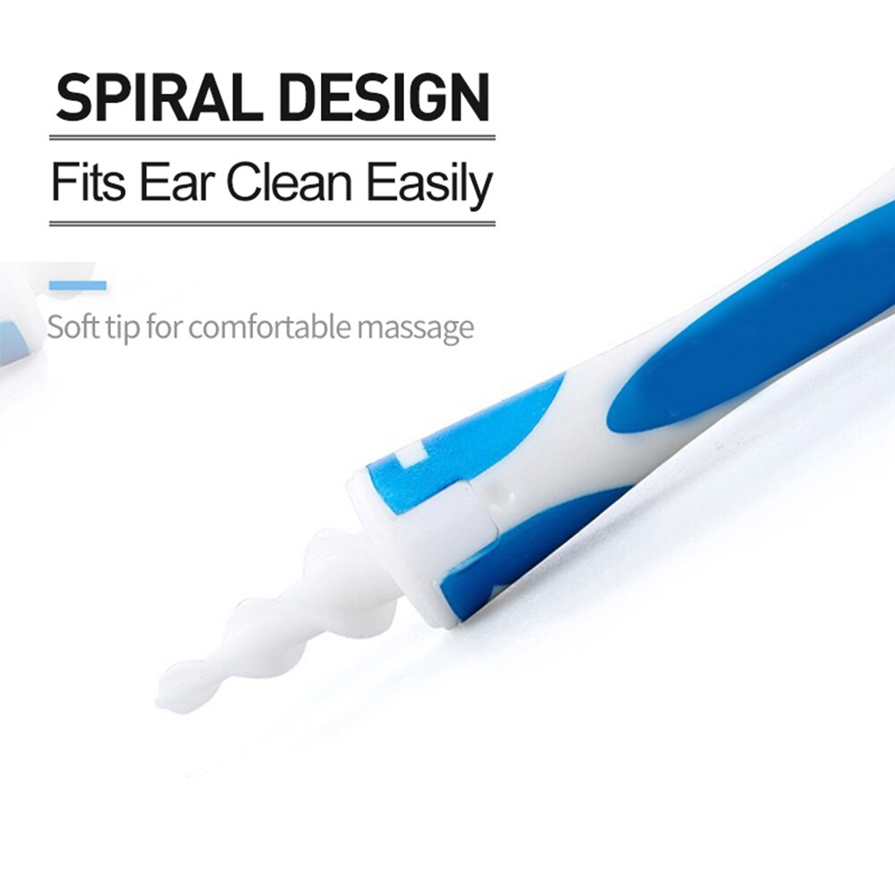 Ear Wax Removal Kit Ear Cleaning Spiral Swab with 16 Soft Replacement Tips for Earwax Removing