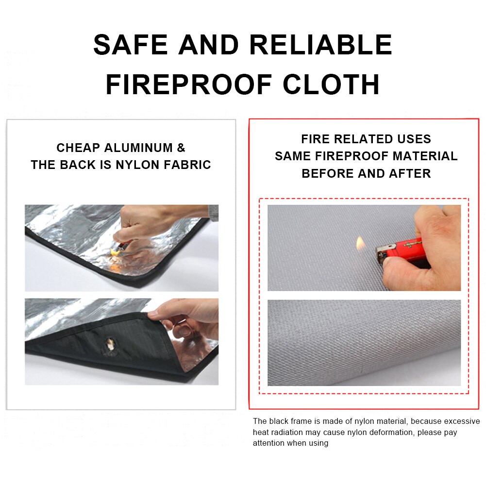 Fire Pit Pad Prevent Floor Deck Mat Camping Fireproof Grill Mat Blanket Heat Insulation Pad For Outdoors Picnic Barbecue BBQ