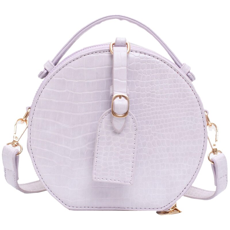 Ronde Tas Steen Pu Lederen Crossbody Tassen Voor Vrouwen Schoudertas Vrouwelijke Handtassen En Portemonnees Sac A Main Femme