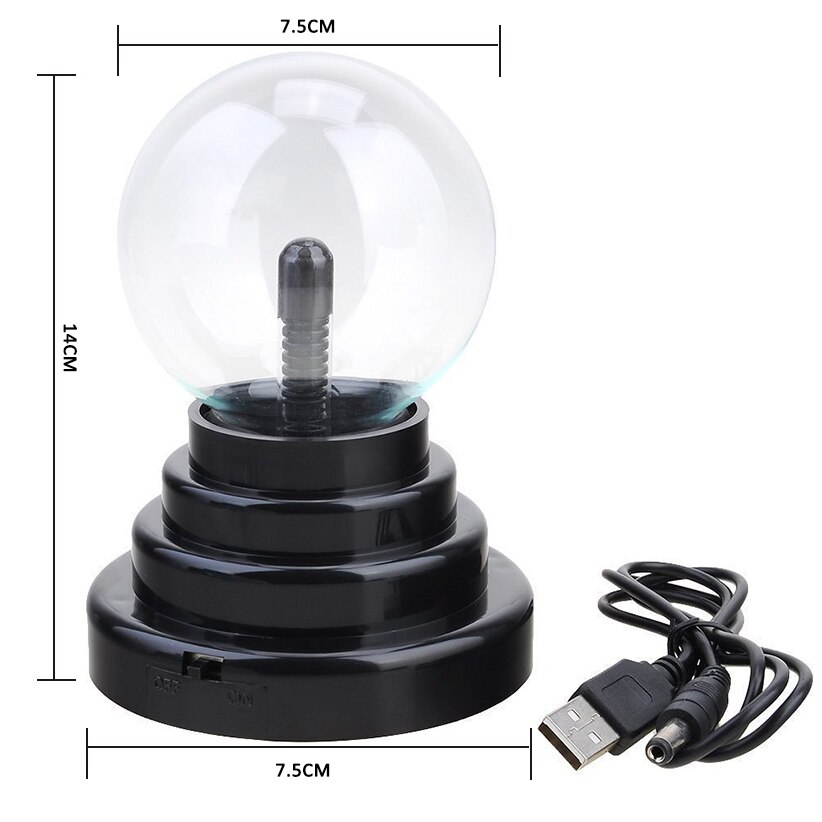 Magie Glas Plasma Ball Kugel Blitz Party USB funkeln lampe Für freundlicher Neue Jahr Magie Plasma Nacht licht