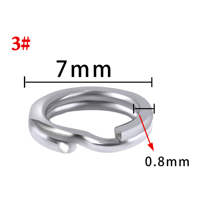50/100 st fiskeringar i rostfritt stål, delad ring, förstärkt solid ring, dragkoppling, fisketillbehör: 150mm / Röd
