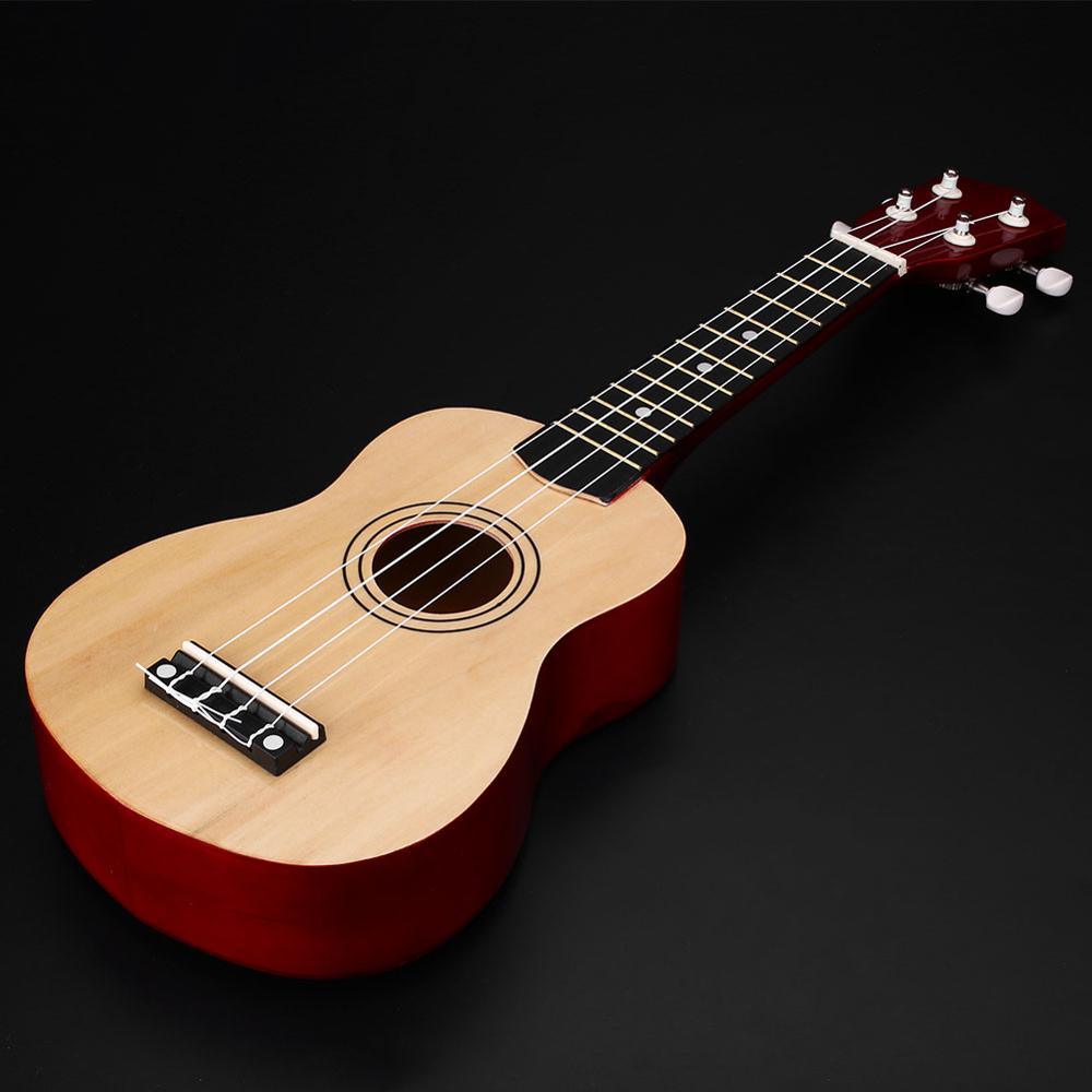 21 Inch Mahogany Wooden Ukulele Small Guitar Painted Color Dedicated Strings Foam Box