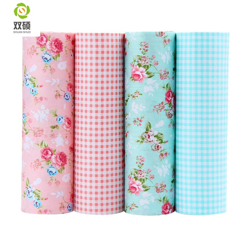 Shuanshuo Patchwork Cotton Fabric Fat Quaters Tilda Cloth Quilting Patchwork Fabrics For Sewing Doll Cloth 4pcs/lots 40*50CM