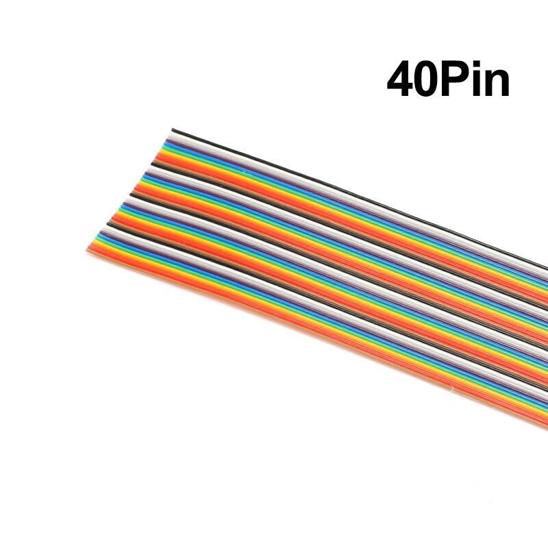 1 Meter 5M 1.27mm 10P 20P 40P DuPont Cable Rainbow Flat Line Support Wire Soldered Connector 20 Way pin For Arduino PCB Diy Kit: 40Pin / 5m