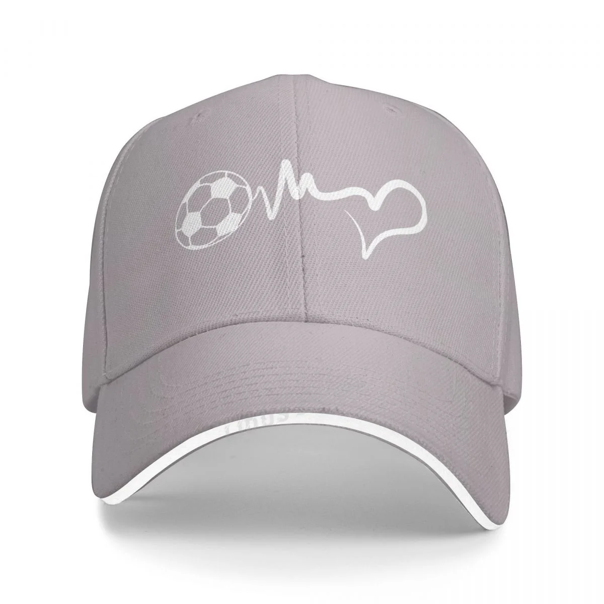Fotbollsboll hjärtslag basebollkeps herr fotboll sport hiphop-keps sommar justerbar fotboll älskare keps snapback gorra: Grå