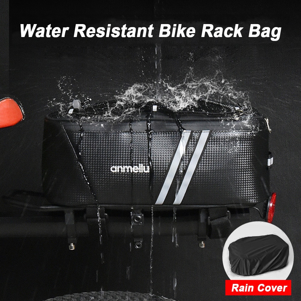 Lixada cykel bagagerum cykelholder bageste bæretaske 12l/7l cykel pendler taske vandafvisende cykel stativ taske med regntæppe
