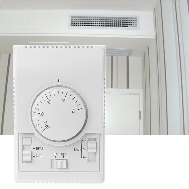 AC 220V Zimmer Mechanische Thermostat Kontrolle Schalter Klimaanlage Fan Spule Temperatur Regler