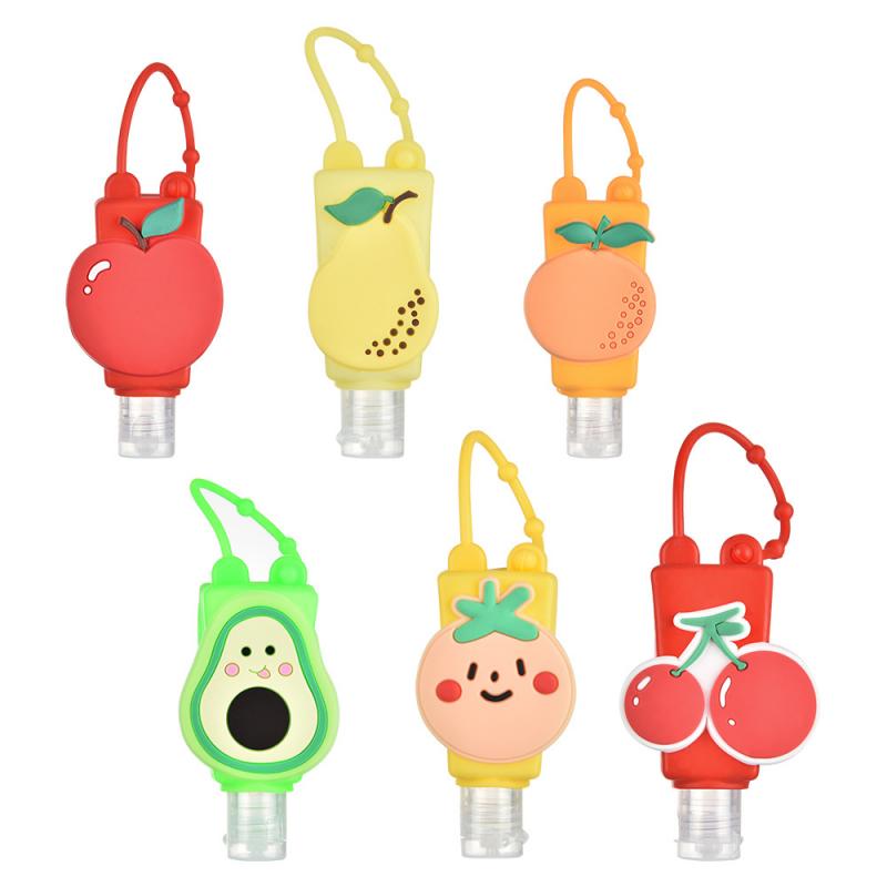 6pcs cartoon silicone portable bottle cute cartoon images decoration bag decoration lovely and practical