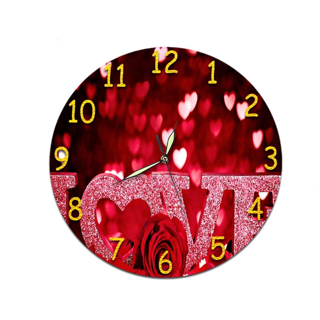 Valentine's Day Living Room Digital Wall Clock Acrylic Mute Clock Digital Wall Clock Acrylic Silent Stereo: F