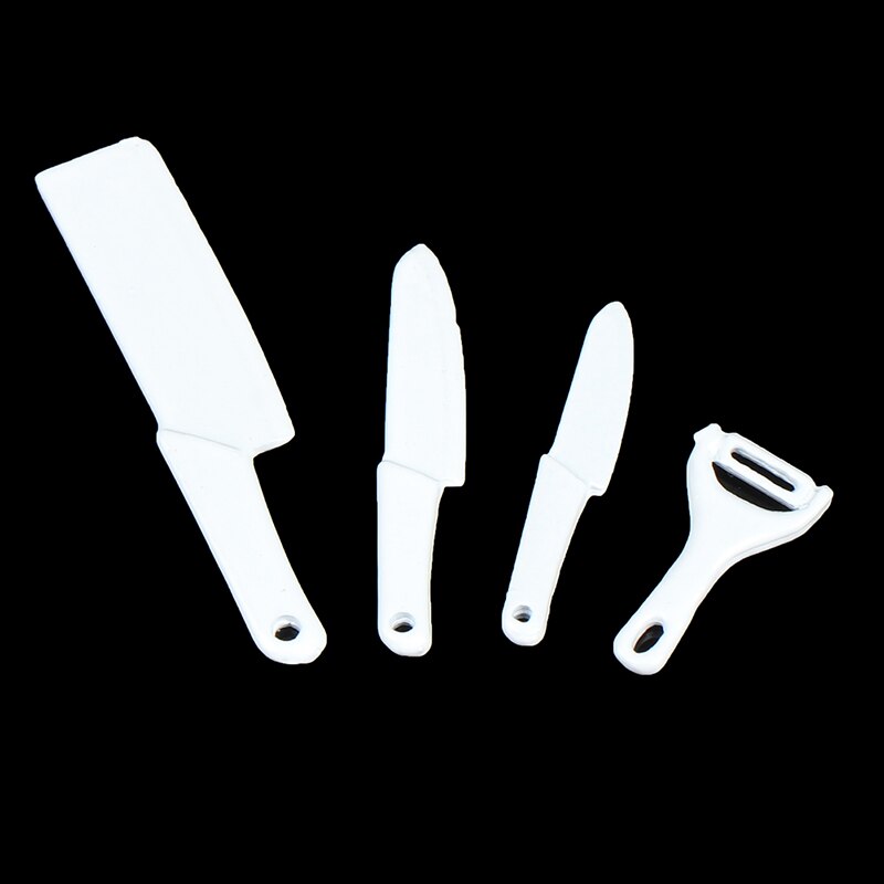 4Pcs 1/12 Leuke Poppenhuisminiaturen Keuken Mini Mes Set Mini Meubels Accessoires