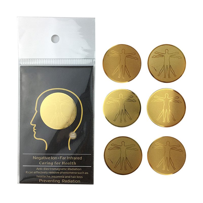 5PCS 24K Golden Anti Radiation Sticker Round Against EMF Scalar Shield Phone Stickes Paster for Cellphones Laptops