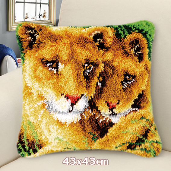 Do It Yourself Latch Hook Kits Diy Smyrna Birthday Knooppakket Latch Hook Pillow Cross Pillows Embroidery Pillows: BZ350 43x43cm