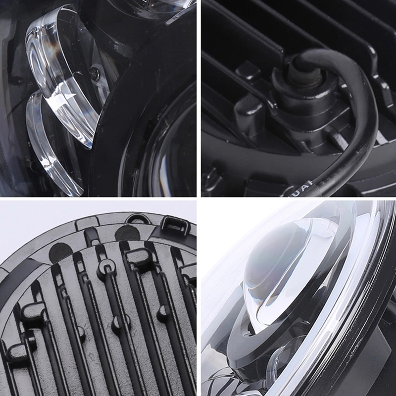 Motorfiets 7 inch Led Koplamp Met Halo Ring 7 ''Led Projectie Koplamp Voor Harley Davidson