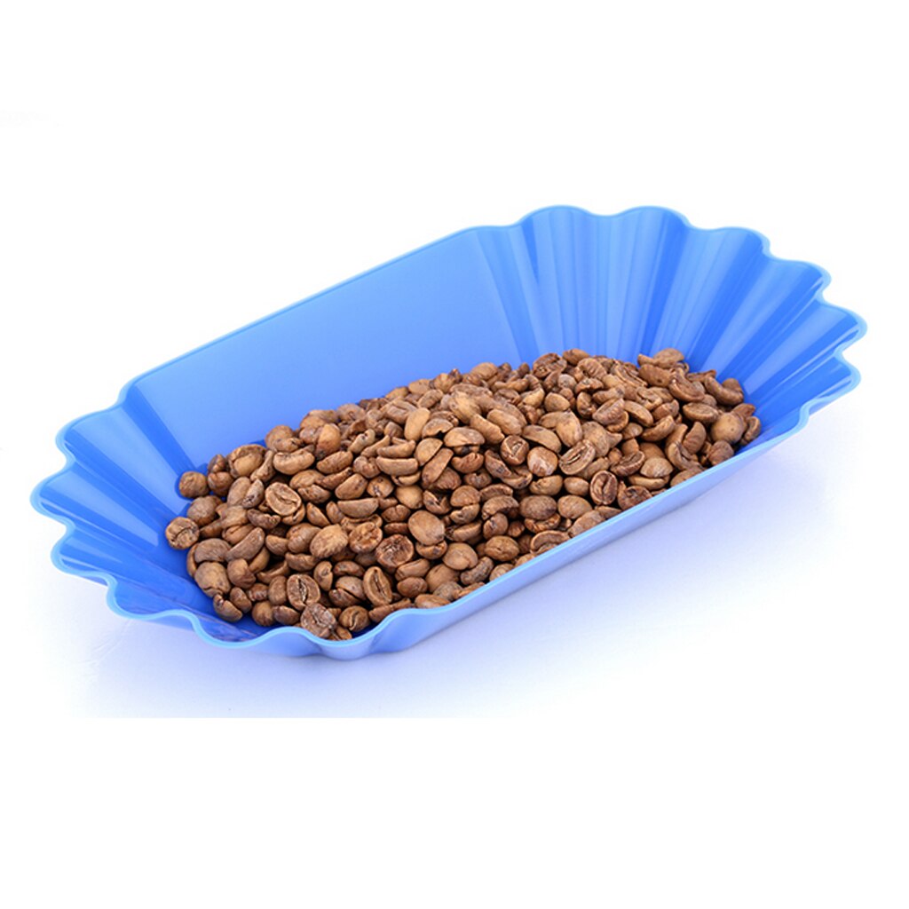 Kaffekoppning provbricka snack tallrik skål oval bricka för gröna och rostade kaffebönor plocka