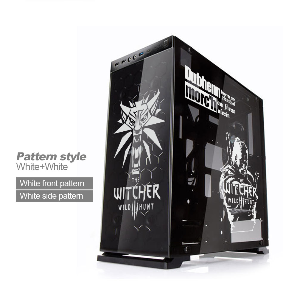Gaming ATX PC Case Stickers Game Computer Decorative Waterproof Decal Removable Hollow Out Glass Sticker