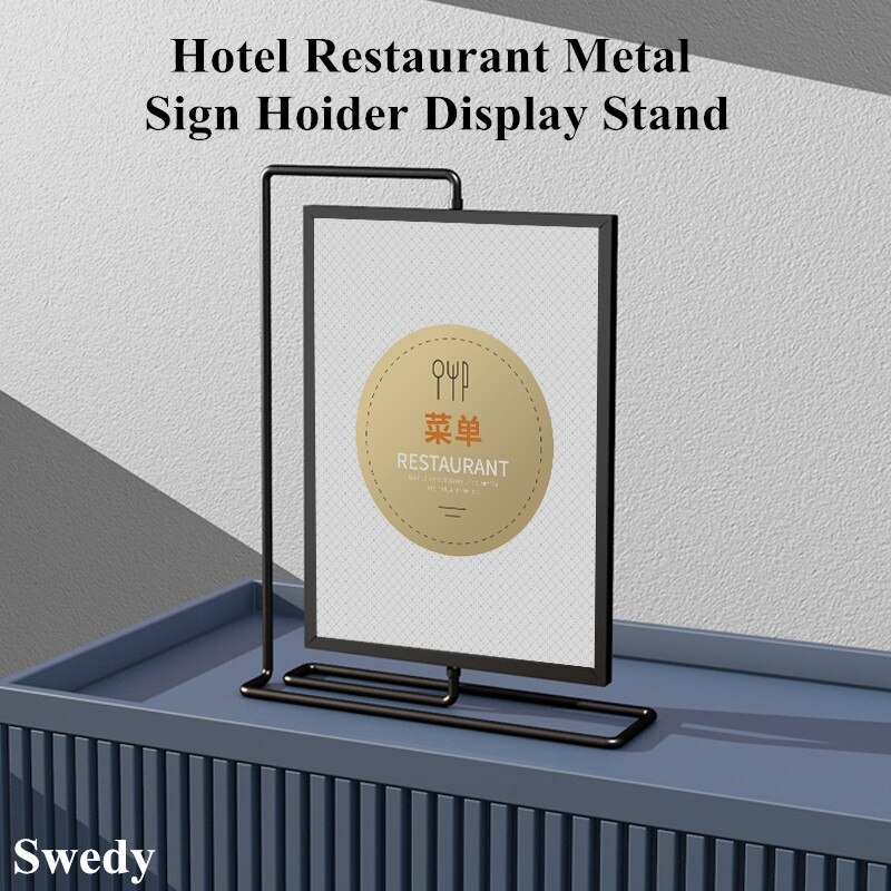 Double Sided Rotating T Shape Table Top Sign Holder Display Stand Restaurants Menu Paper Price Listing Ad Photo Poster Frame