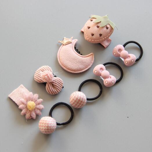 Capelli del bambino Della Forcella Della clip Accessori Dei Capelli Del bambino della ragazza Della clip dei bambini della clip di Capelli di Pollice in Gomma fascia Dei Capelli Della fascia impostato: 8