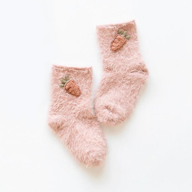 Chaussettes unisexes pour bébés filles | , motif de lapin étoile de mer, en coton doux, et confortable, vêtements d'hiver pour enfants, calcetines: pink carrot / 12M