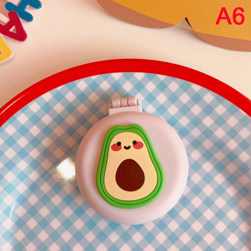 Espejo plegable con peine para chica, pequeño cepillo de pelo de viaje con bolsillo portátil, herramientas de estilismo de espejo, Mini espejo de bolsillo: A6