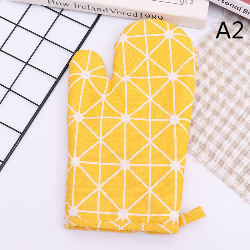 Gants de cuisine antidérapants en coton, à la , pour four à micro-ondes: A2