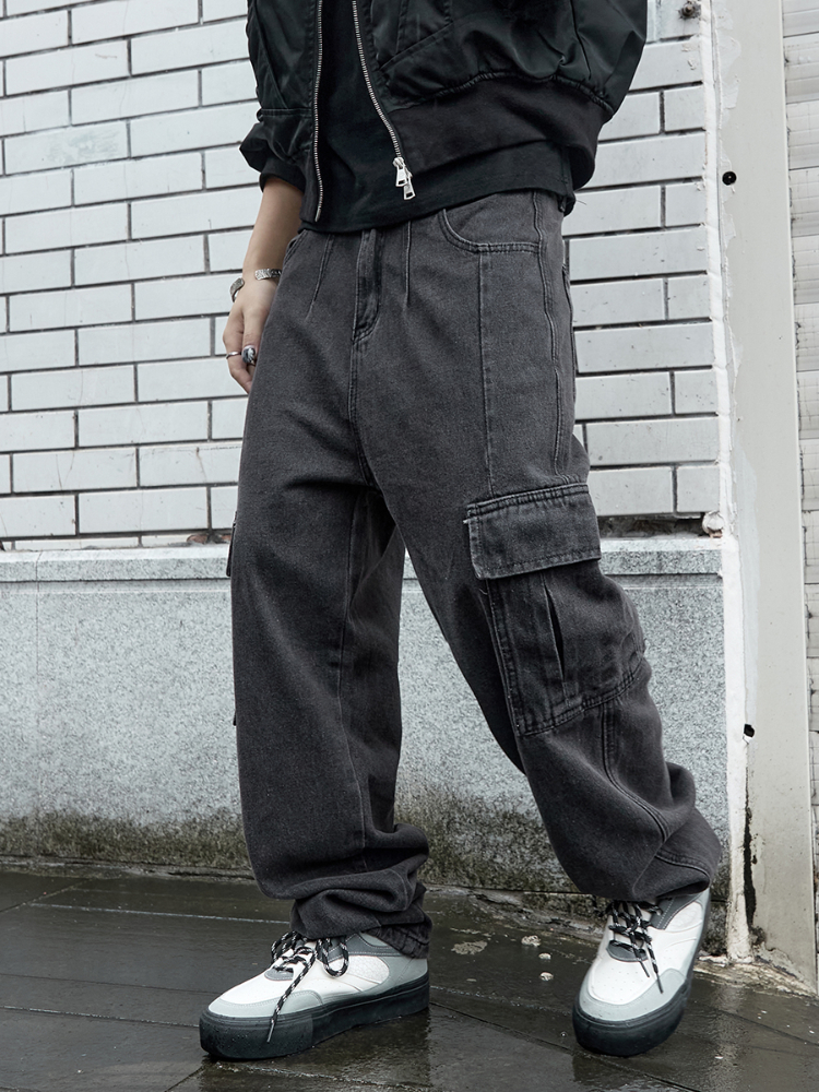 Y2k nuevos pantalones vaqueros holgados para hombre, pantalones Harajuku de Hip Hop, pantalones vaqueros de pierna ancha, ropa de calle para hombre, pantalones Cargo coreanos de gran tamaño: XL