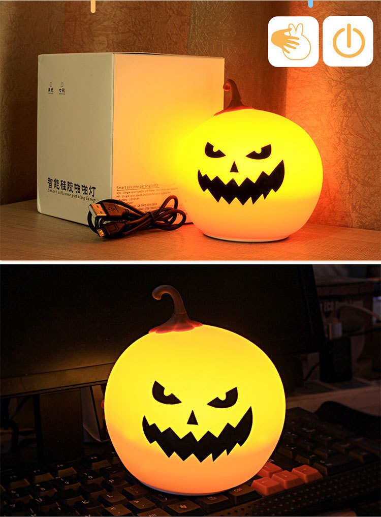 Unique Halloween Pumpkin Shape With 3 Different Lighting Modes Colorful Led lighting toy with 1200 mAh Li battery