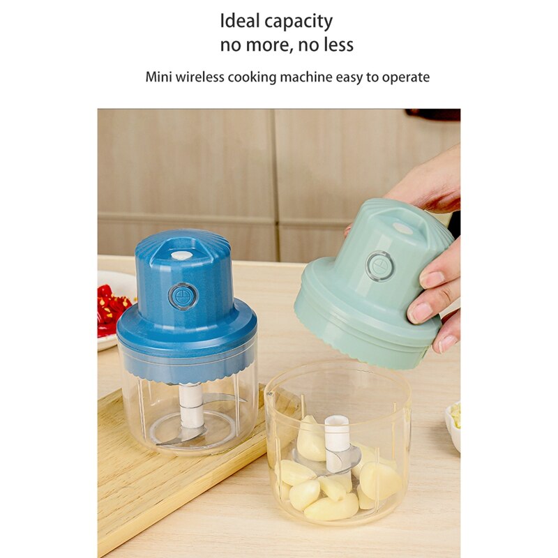 Elektryczny mini żywności czosnek siekacz USB przenośny kuchnia mięwięc procesor wodoodporny, Tcut owoce cebula warzyw, 250Ml