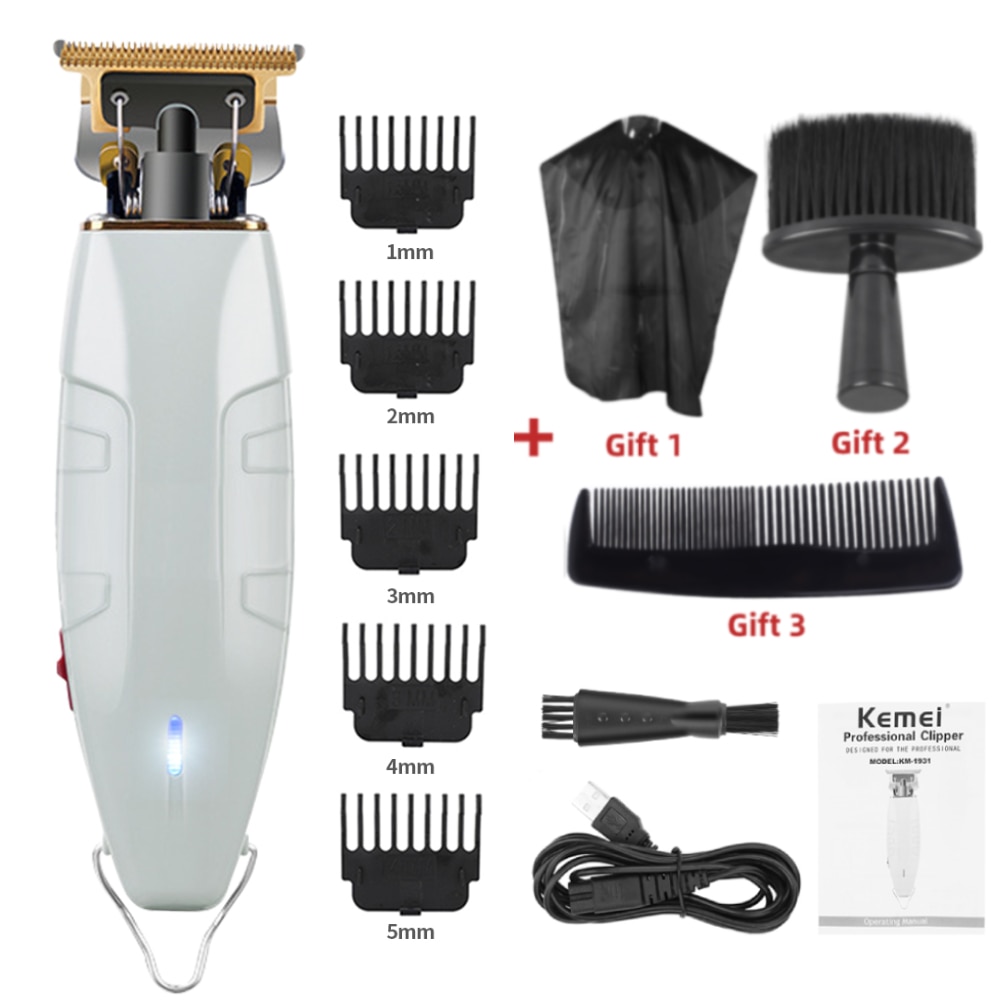 Men Hair Clipper Trimmer Electric Cordless T Blade Hair Cutter Machine Ear Nose Hair Trimmer Painless Hair Removal Razor for Men: set 1 without box
