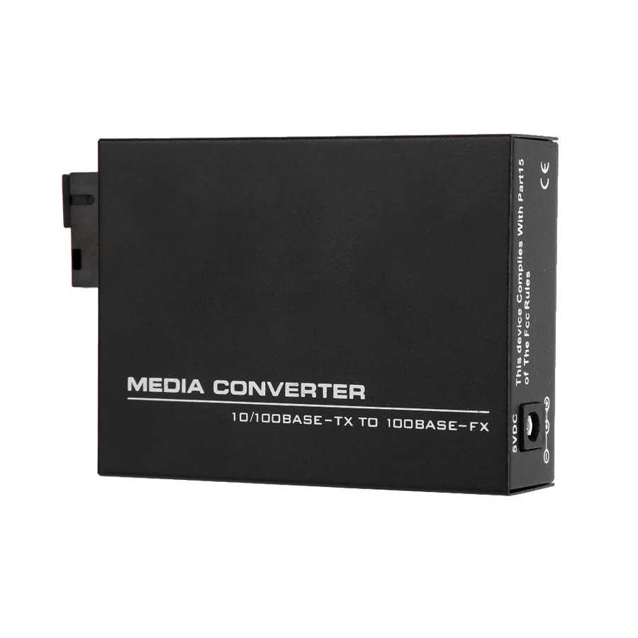 2 x gigabit ethernet mediekonverter 100-250v transceiver singlemode 100m ethernet optisk fiber mediekonverter
