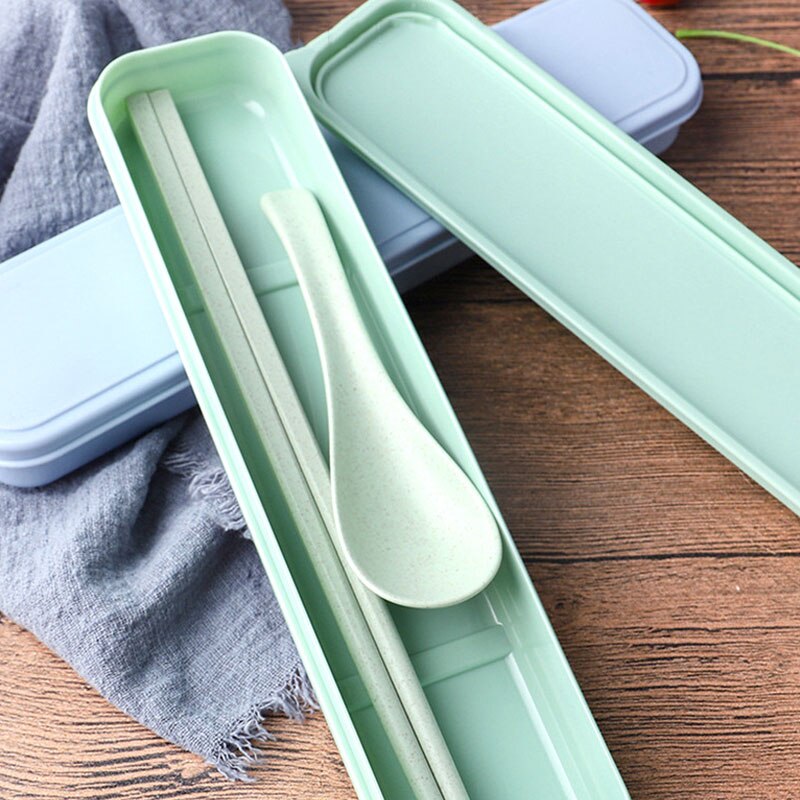 Tableware Storage Box Spoon Storage Box Chopsticks Box Straw Box Household Supplies Solid Color Nordic Style Portable