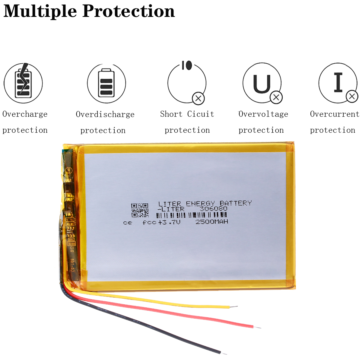 Batteria al litio polimeri di 306080 2500 mah amore landing PDA smart computer tablet 3.7 v batteria ai polimeri di 3 linea