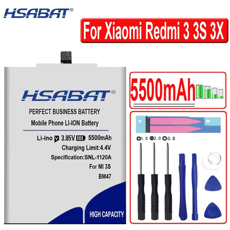 Hsabat 5200 Mah BM47 Mobiele Telefoon Batterij Voor Xiao Mi Rode Mi 3 3S 3X/3 Pro Voor xiao Mi Hong Mi Rode Mi 4x