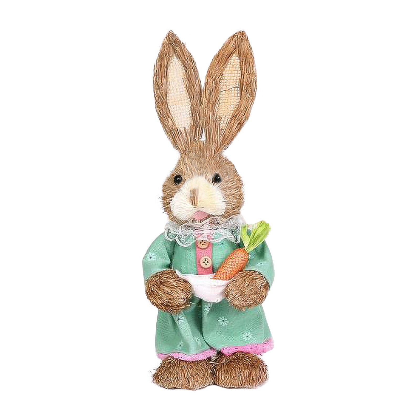 Pasen Simulatie Bunny Huis Tuin Bunny Decoratie Creatieve Stro Bunny Ornament Gesimuleerde Konijn Decor Tuin Decoratie # T2G: A