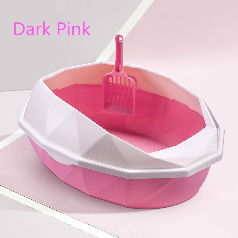Litière de luxe pour chat, litière fermée, jardin, cuvette semi-automatique, toilette pour chat OO50MS: Dark Pink