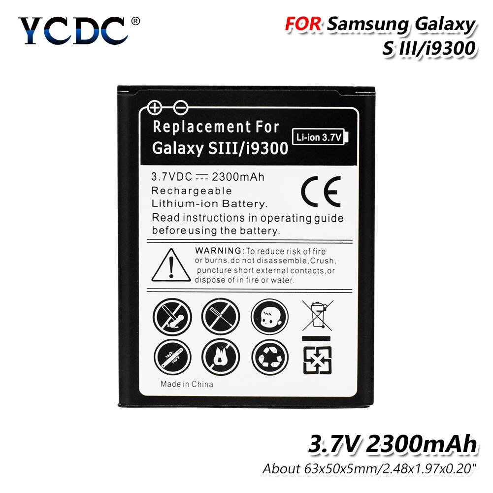Mobiele Telefoon 3.7V 2300Mah Li-Ion Batterij Cel Voor Samsung Galaxy S3 GT-I9300 S2 I9100 GT-I9100 Mega 6.3 S4 s5