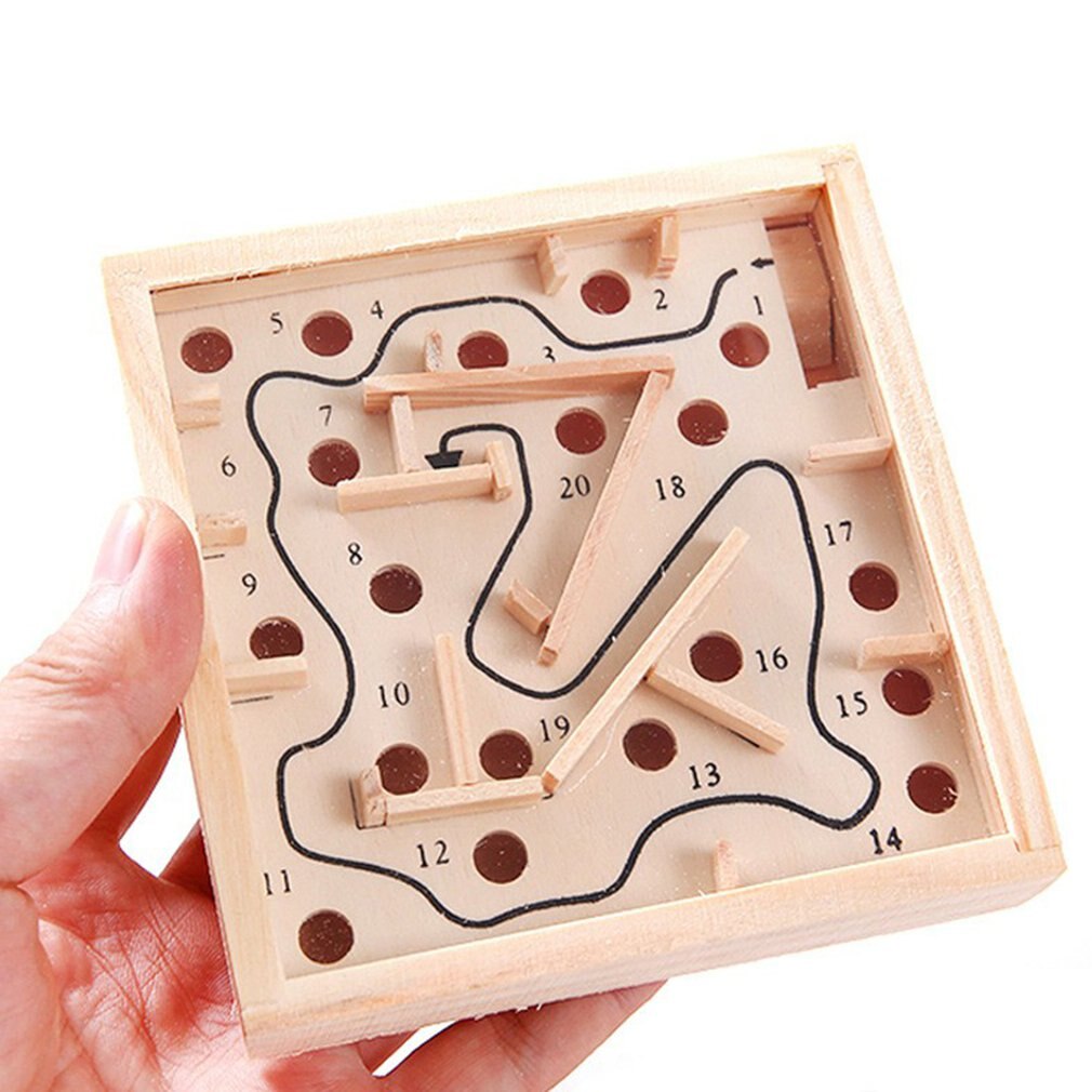 Tasche 20 aus Kleine Labyrinth Spielzeug Grat Puzzle Pädagogisches freundlicher Spielzeug Lotus Holz Eltern-Art-Interaktion