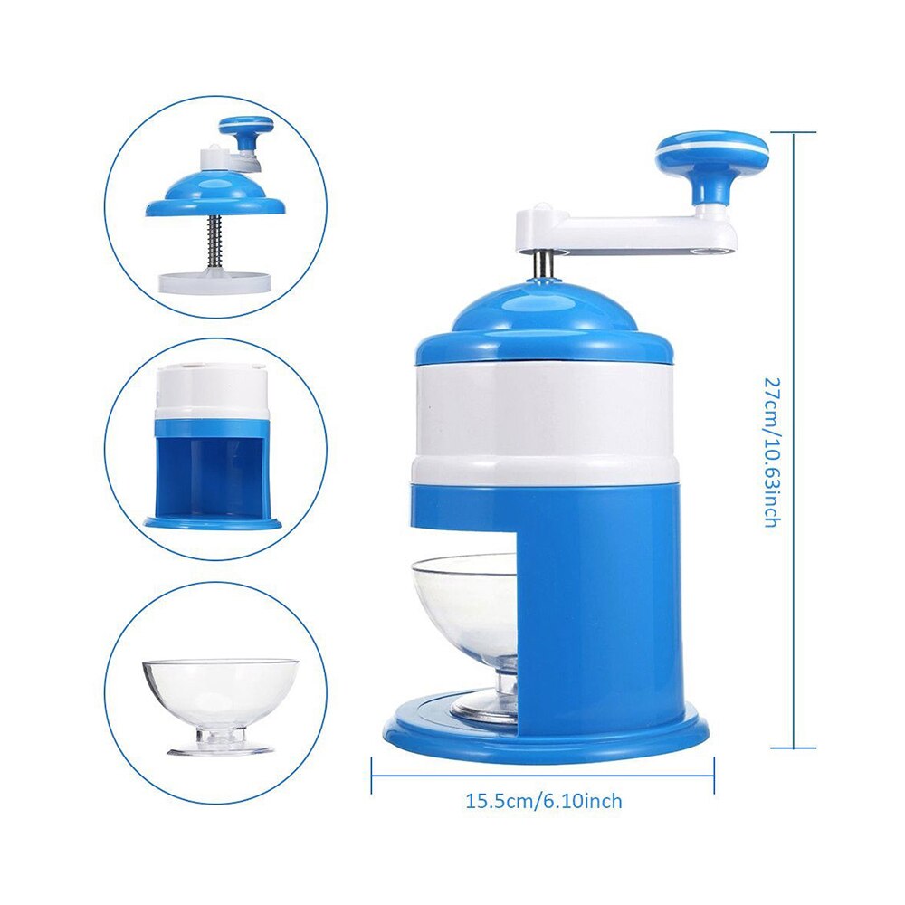 Stainless Steel Household Handhold Manual Ice Crusher Hand Shaved Ice Machine For Shaved Ice Snow Cones Slushies