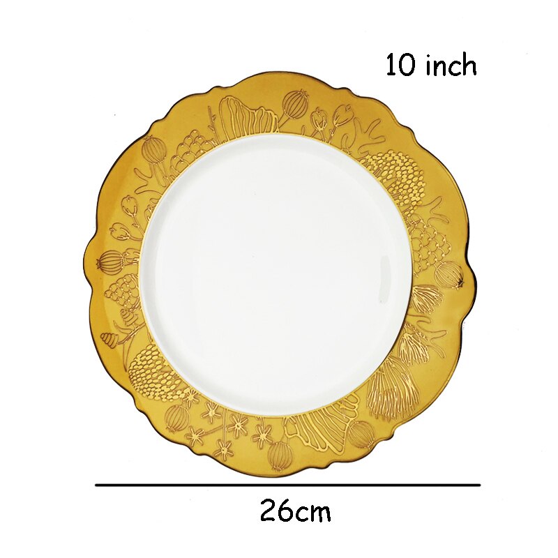 Assiette à dîner fantaisie en porcelaine, vaisselle rétro, vaisselle, plats à Steak, tasse à café, thé, plateau à Dessert, outil de dîner, 1 pièce: 10 inch