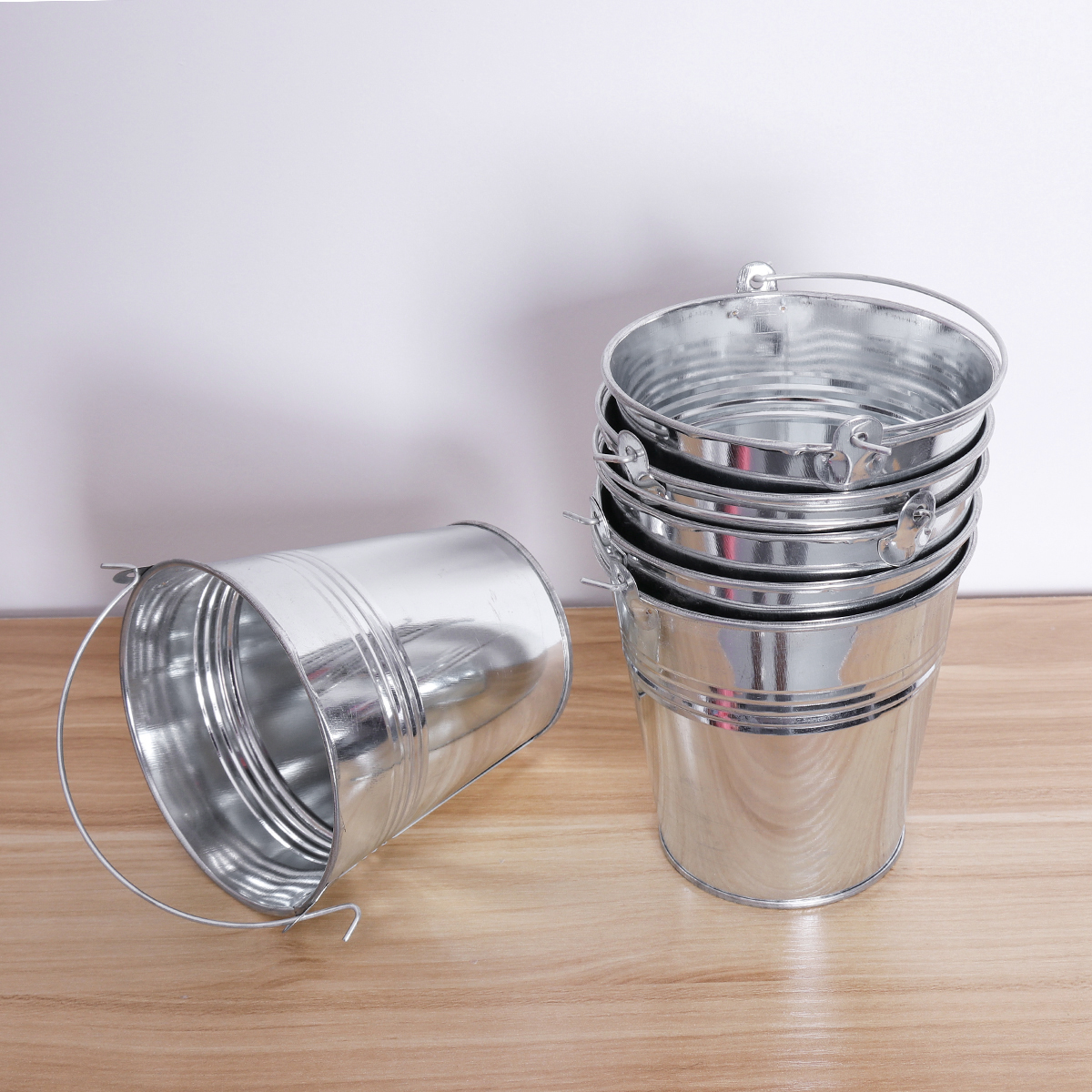 6 stk 10.5 x 7.2 x 10.5cm mini blik metal spand glasur pommes frites dåsespande