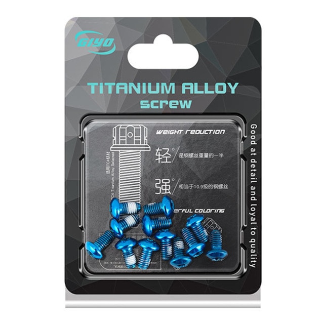 12Pcs Fiets Schijfremrotor Torx Bouten T25 Torx M5x9mm Mtb Bike Rvs Bevestigingsschroeven Fietsen Accessoire Deel tool: Blue