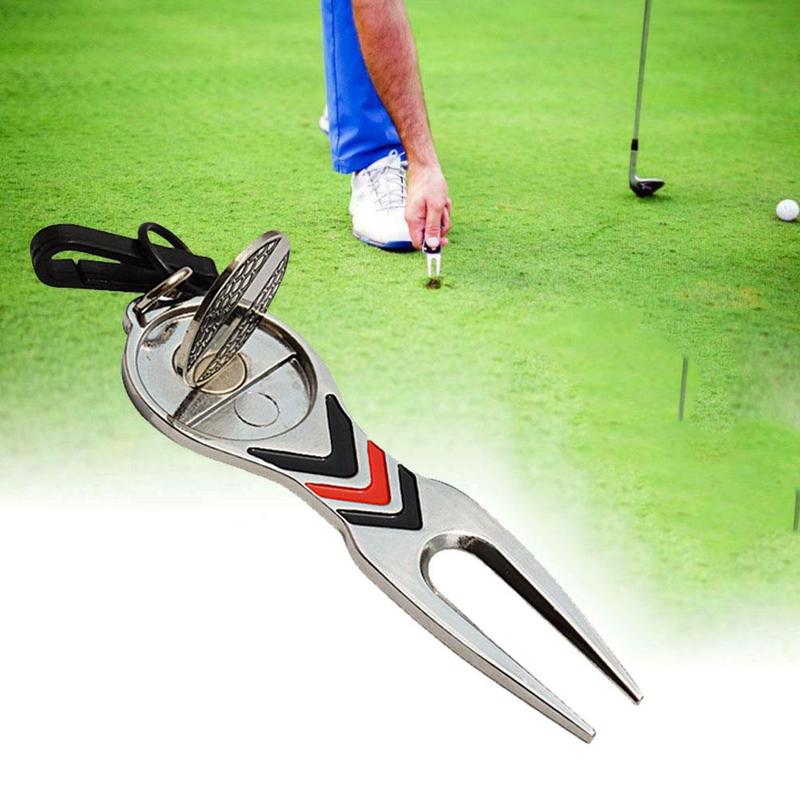 Staal Golf Reparatie Tool Pitch Groove Cleaner Golf Pitchfork Aids