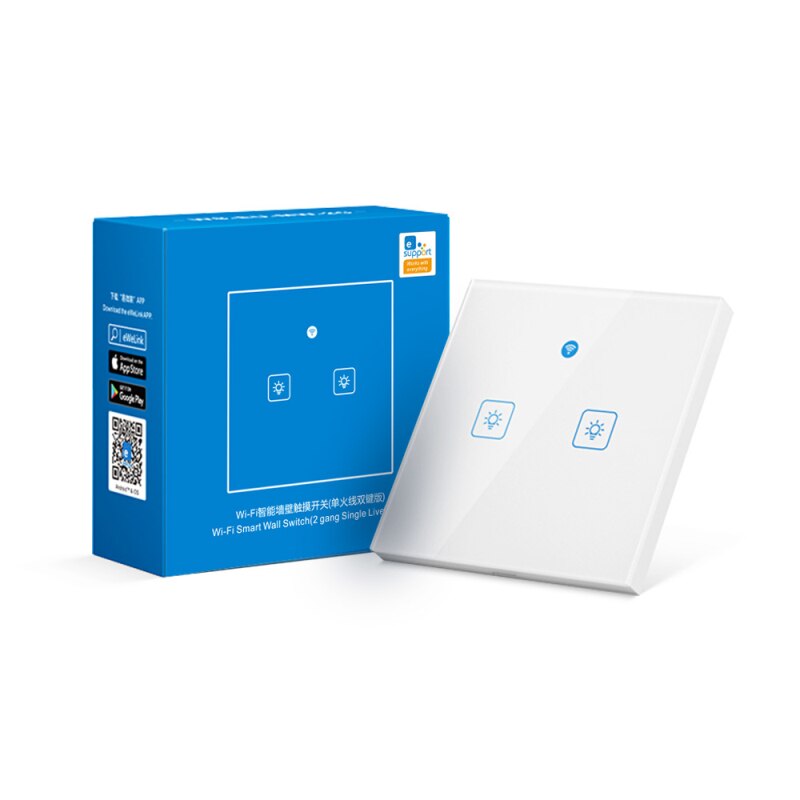 EWelink Smart Home Wifi Smart Single Fire Wire Wall Light Switch 1/2/3Gangs 86 Model Portable Alexa Google Home Voice Control