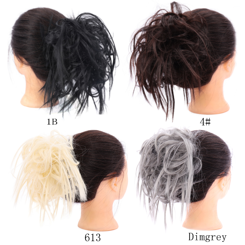 AOOSOO 7 pulgadas moño desordenado moño Tousled diadema elástica Chignon Pelo Rizado Scrunchie Updo cubierta sintético cabello para mujeres