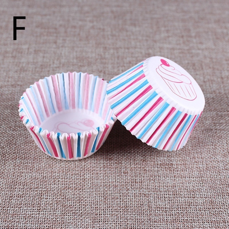 100 Stk/set Papier Cake Formulieren Cupcake Liner Bakken Muffin Box Cup Case Party Tray Cakevorm Decorating Gereedschap Muffin Cupcake papier: F