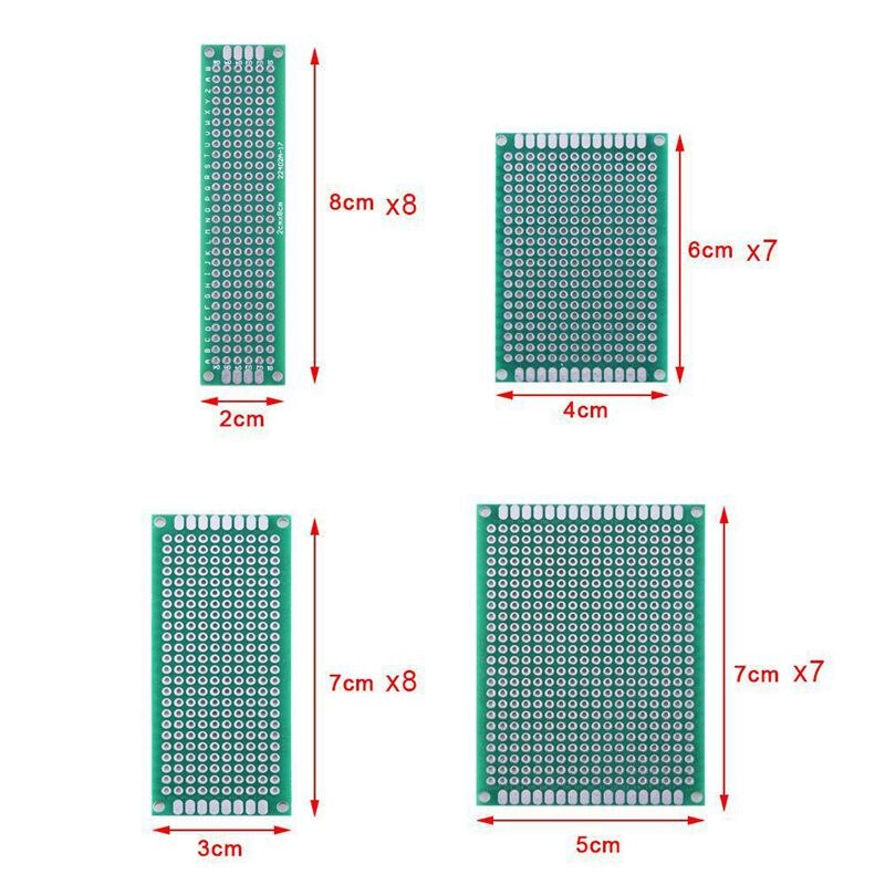 30 pces dupla face pcb placa protótipo kit 4 tamanhos placa de circuito com 20 pces 40 pinos 2.54mm macho e fêmea conector do encabeçamento para