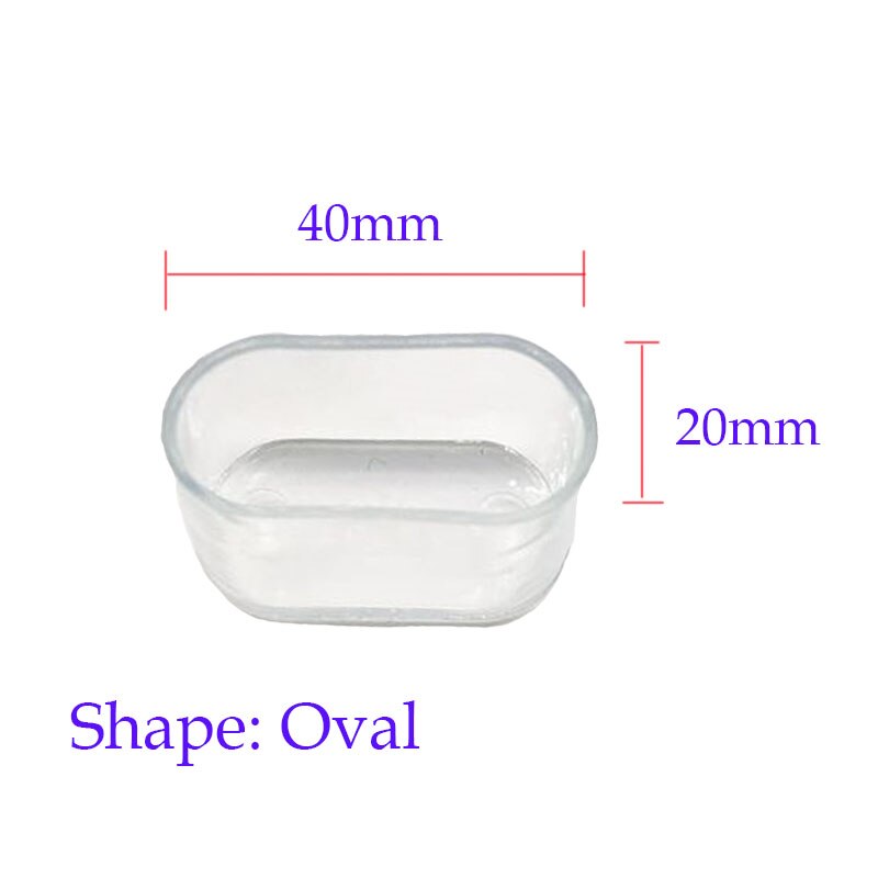 8 stücke Silikon Stuhl Bein Caps Füße Pads Möbel Tisch Stuhl Bein Boden Füße Cap Cover Schutz Transparent möbel beine: oval 20x20mm