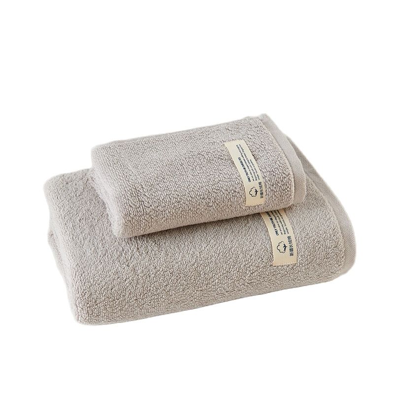 2pcs towel set grey face towel+bath towel cotton solid blue pink milk white 70*140cm beach toalla for home hotel полотенце